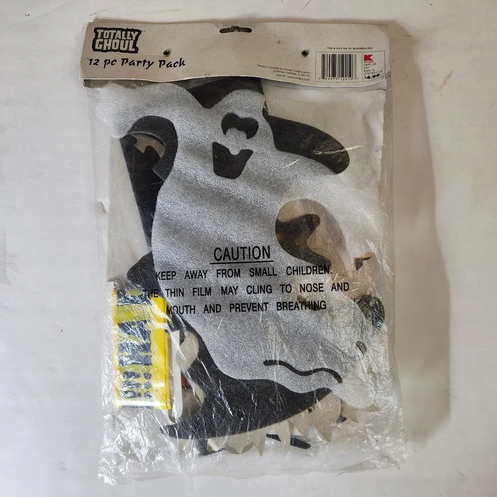 Totally Ghoul 12 pc Halloween Party Pack Vintage Kmart Decor Banners Ghost Bat
